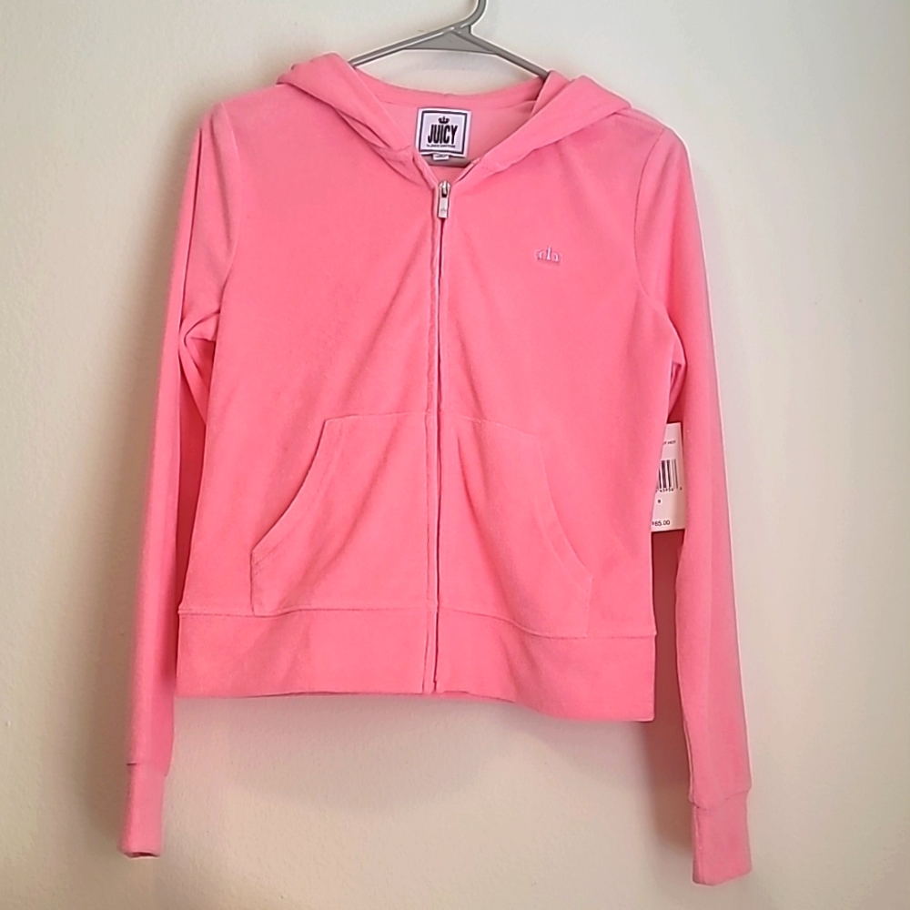 New Juicy Couture Zip Up Sweatshirt Jacket Size Small Pink